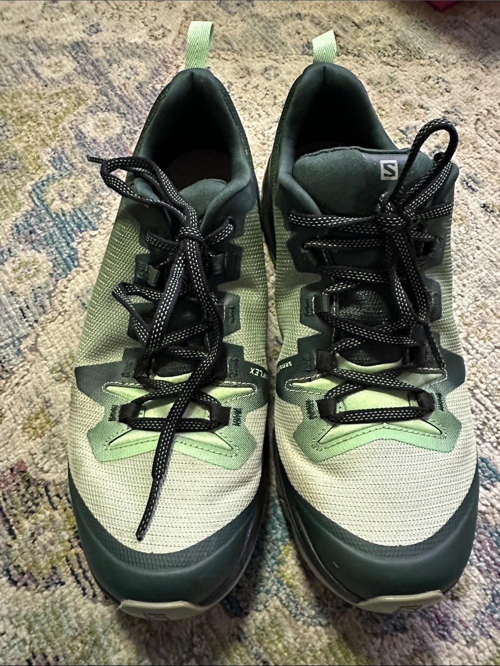 Salomon Womens Vaya Green Hiking Shoes Size 9.5